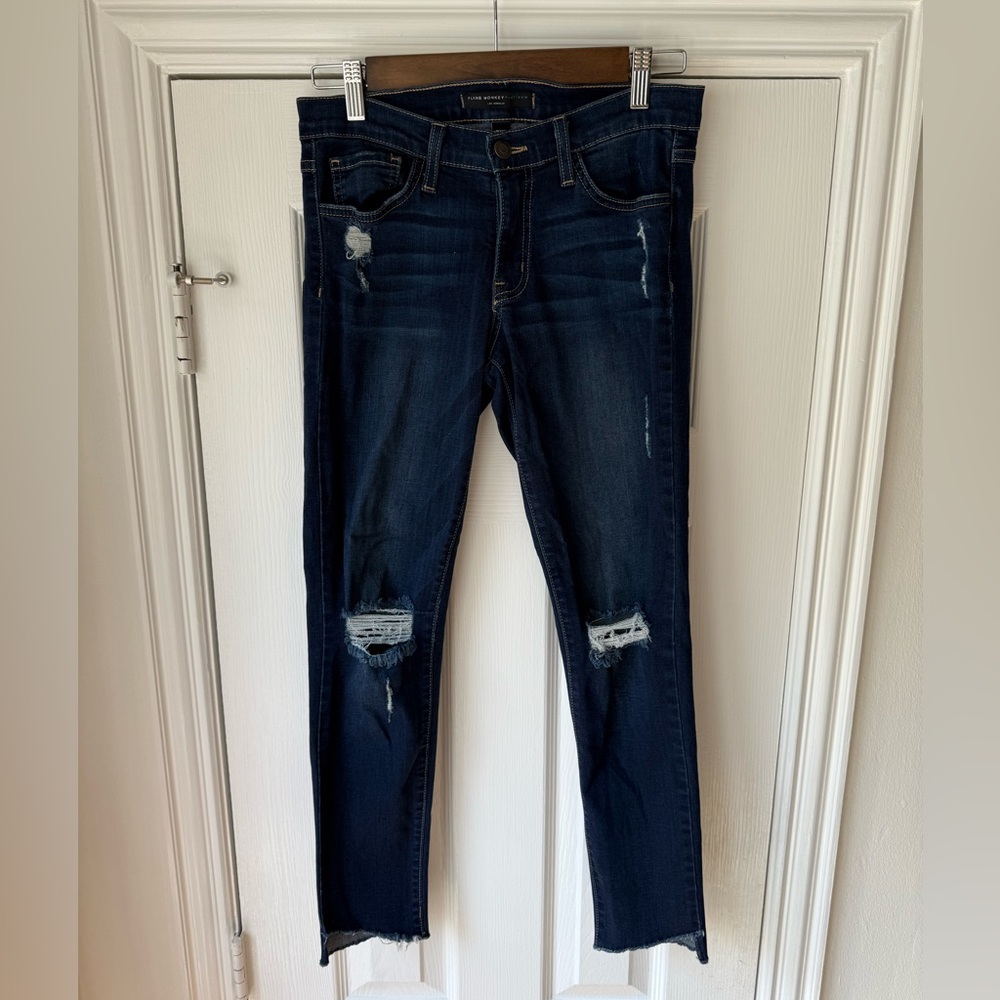 Women's Distressed Blue Jeans